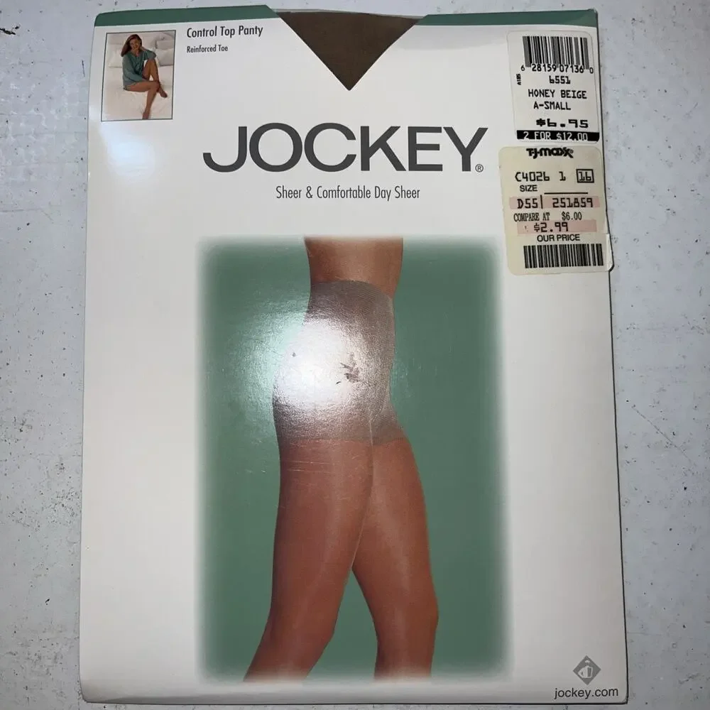 Vintage Jockey Pantyhose Control Top A Small Sheer & Comfortable, Honey Beige